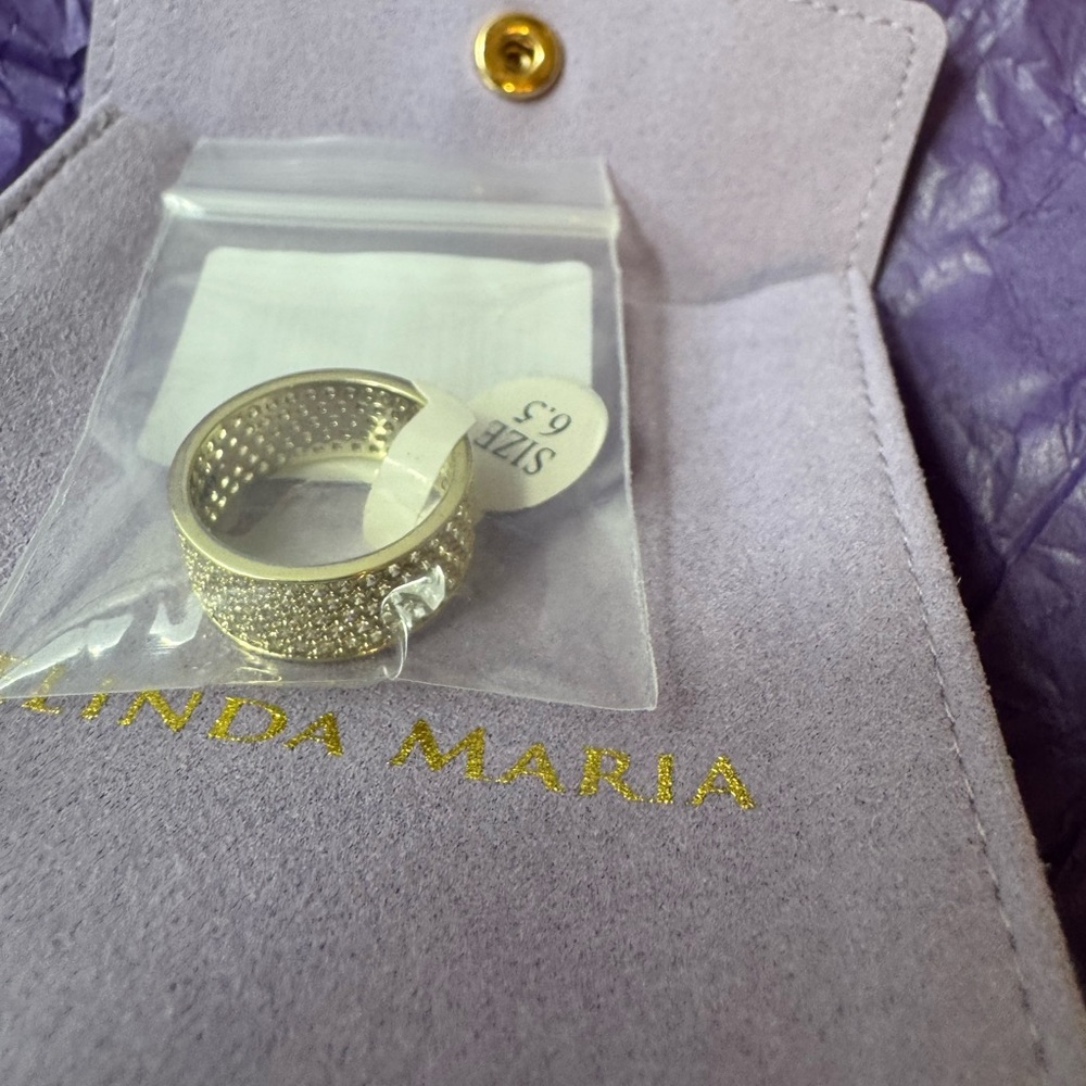 Melinda Maria Gold Pave Ring - Picture 4 of 13